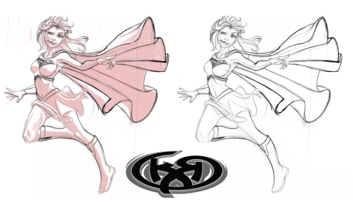  Boceto Supergirl.