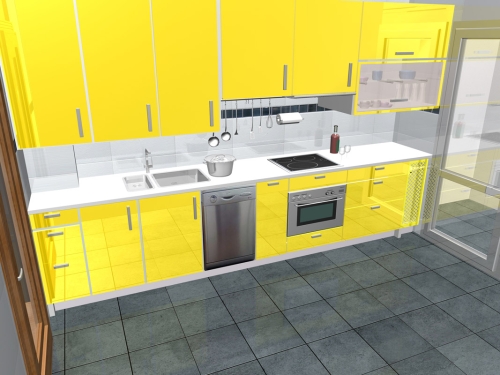 Diseño 3D cocina. 