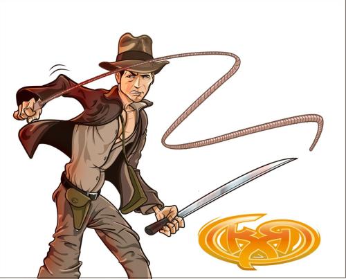 Diseño Personaje Estilo Cartoon  Indiana Jones.