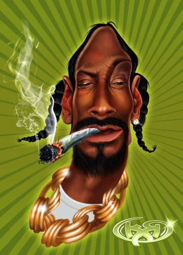 Caricatura  Snoop Dogg. 