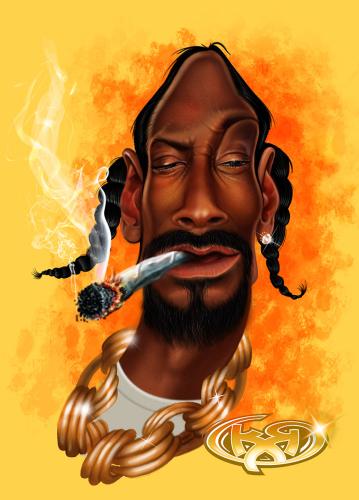 Caricatura  Snoop Dogg. 