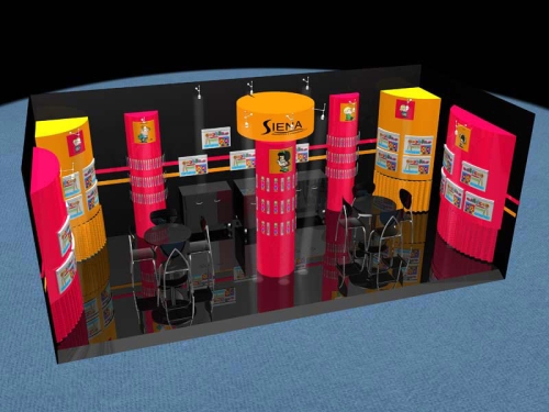 Diseño 3D Stand Siena.