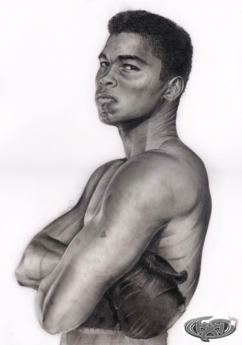 Muhammad Ali. Retrato a Grafito.