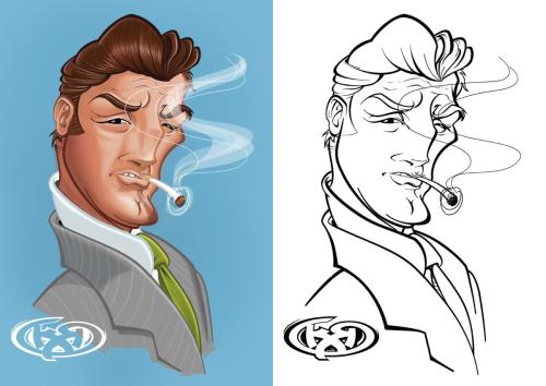 Diseño Personaje inspirado en Robert Mitchum.