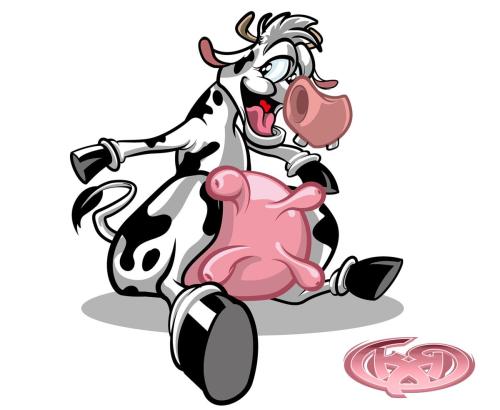 Diseño Personaje Estilo Cartoon  Vaca Loca.