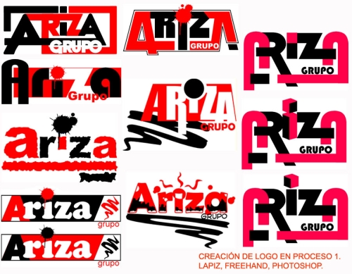 Desarrollo logo firma Ariza.