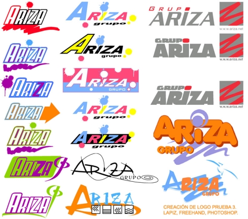 Desarrollo logo firma Ariza.