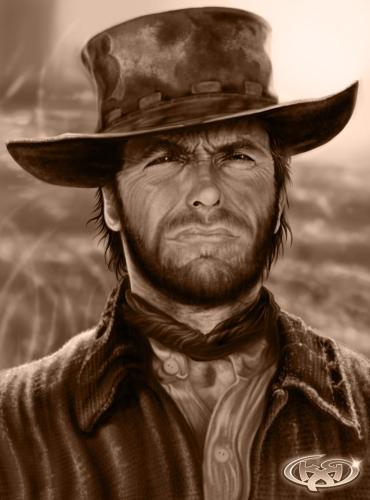 Retrato Clint Eastwood.